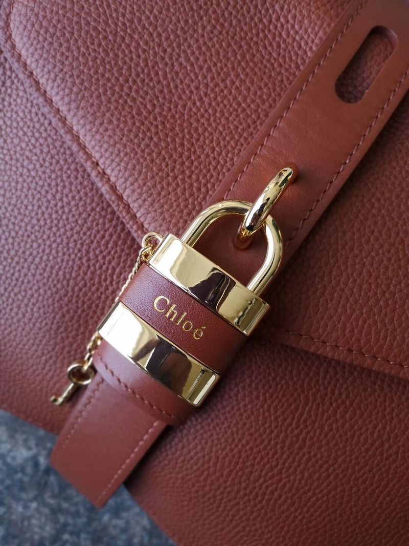 Chloe Original Buckskin Leather Lock Bag 3S088 Brown