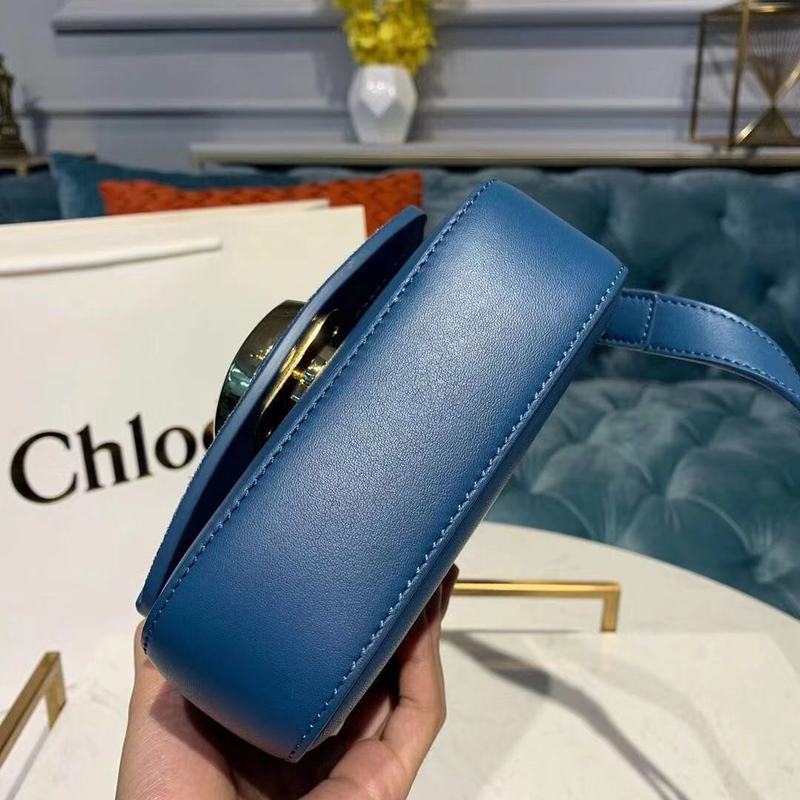 Chloe Original Calfskin Leather Top Handle Small Bag 3S030 Blue