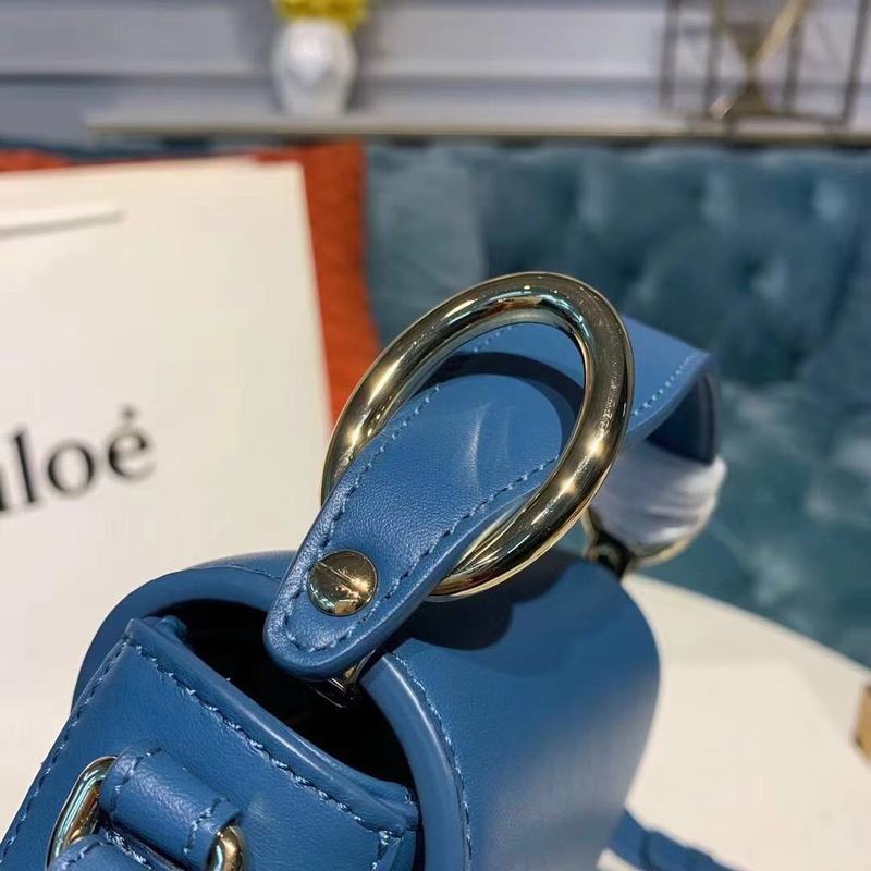 Chloe Original Calfskin Leather Top Handle Small Bag 3S030 Blue