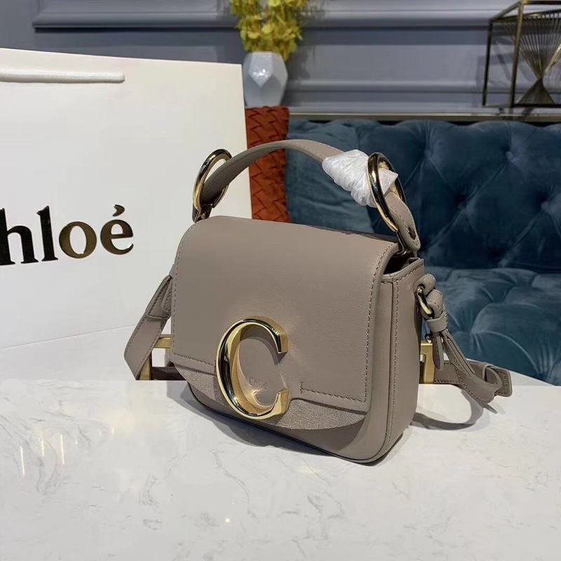 Chloe Original Calfskin Leather Top Handle Small Bag 3S030 Gray