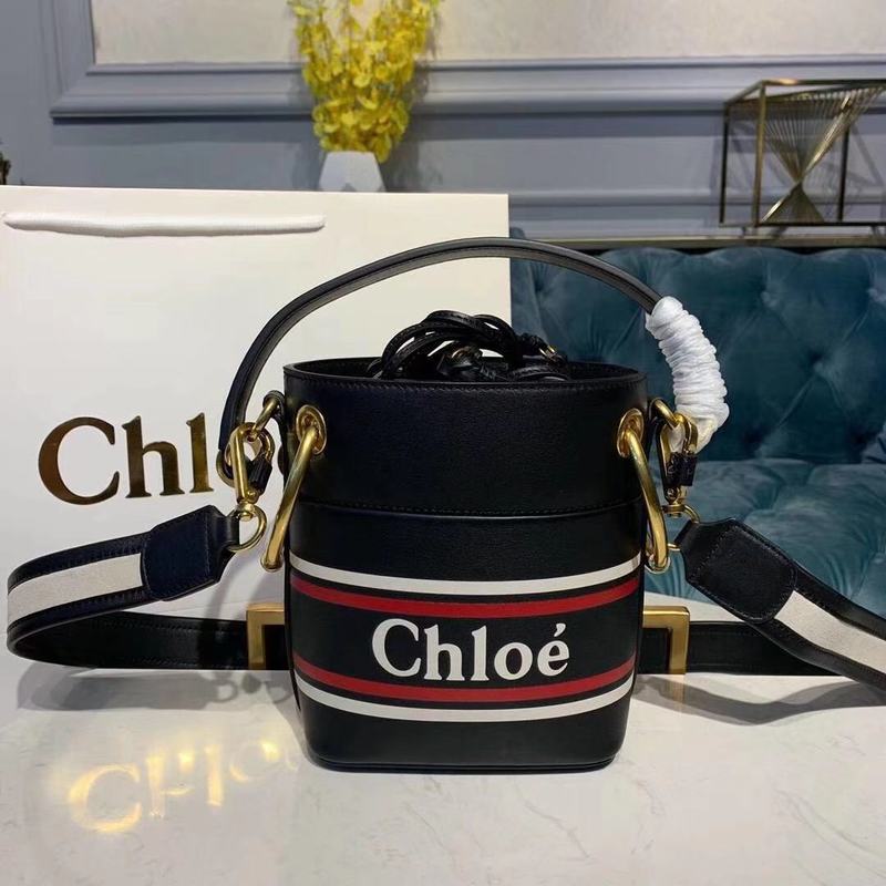 Chloe Roy Mini Smooth Leather Bucket Bag 3S508 Black