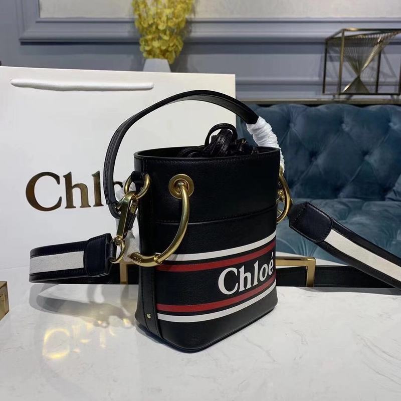 Chloe Roy Mini Smooth Leather Bucket Bag 3S508 Black