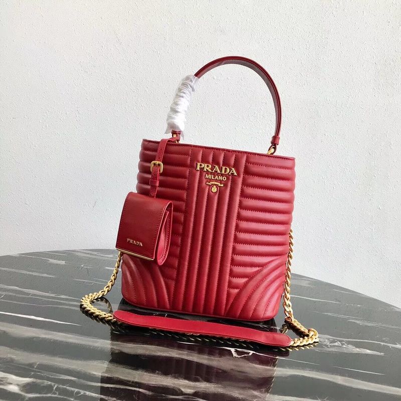 Prada Double Saffiano Original Calfskin Leather Bag 1BA212 Red