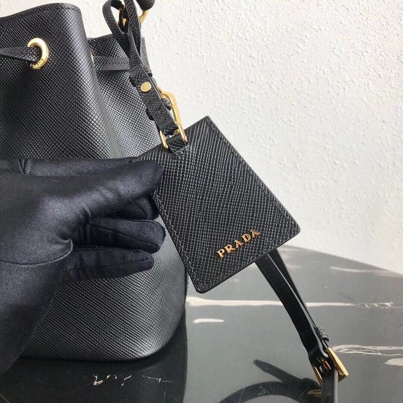 Prada Galleria Saffiano Leather Bag 1BE032 Black