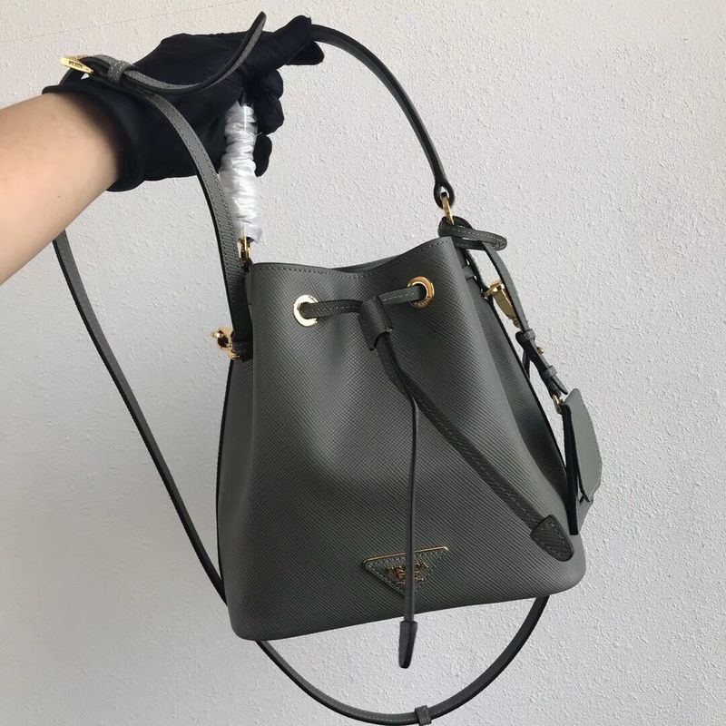 Prada Galleria Saffiano Leather Bag 1BE032 Gray