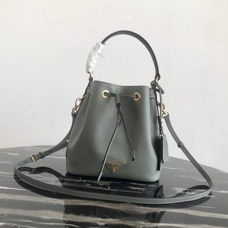 Prada Galleria Saffiano Leather Bag 1BE032 Gray