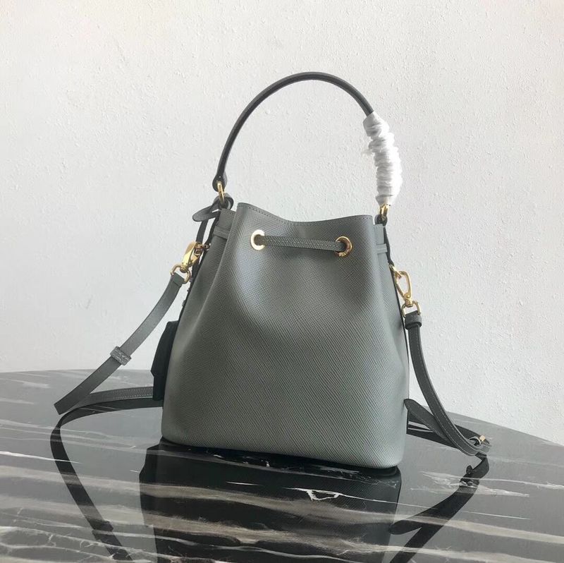 Prada Galleria Saffiano Leather Bag 1BE032 Gray