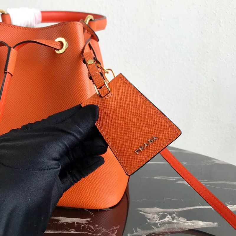 Prada Galleria Saffiano Leather Bag 1BE032 Orange