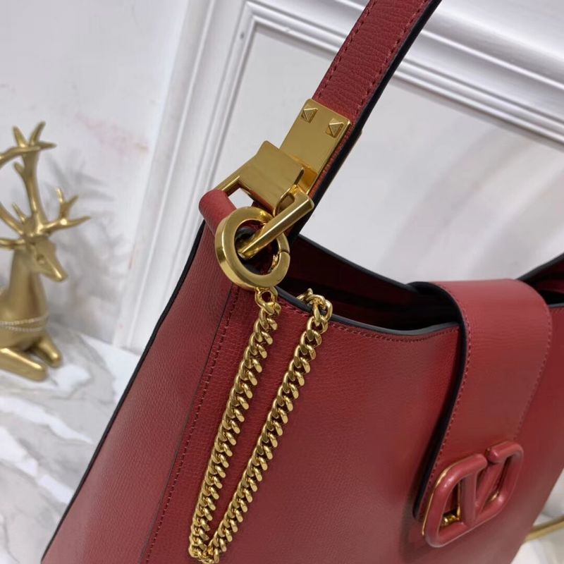 VALENTINO Origianl Palm Leather Bag V5002 Wine