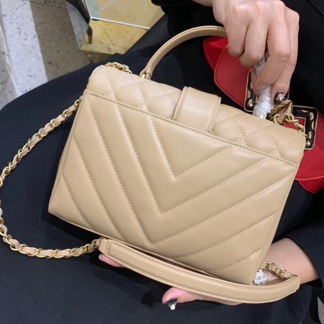 Chanel Calfskin & Gold-Tone Metal AS0804 apricot