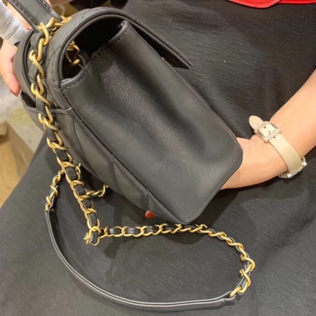 Chanel Calfskin & Gold-Tone Metal AS0804 black