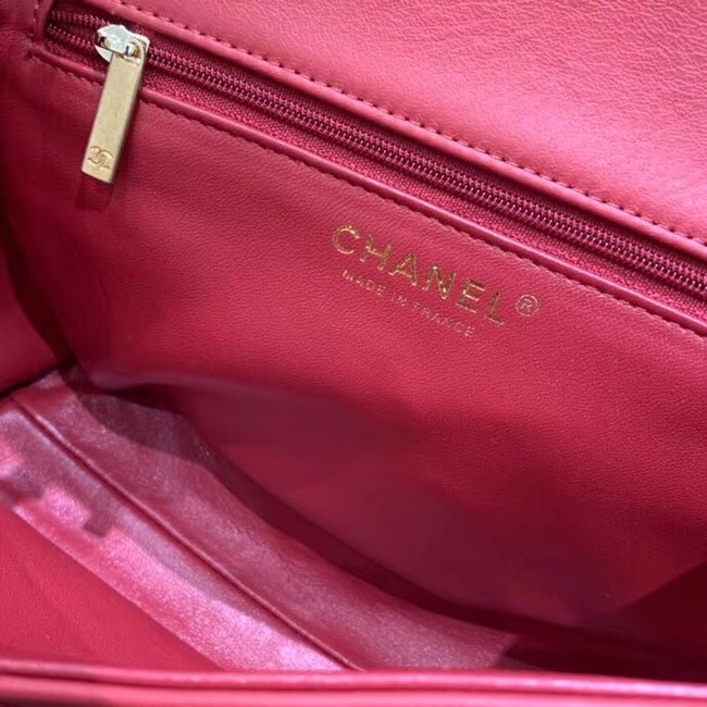 Chanel Calfskin & Gold-Tone Metal AS0804 red