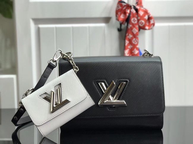 Louis vuitton original epi leather TWIST MM M50280 black&white