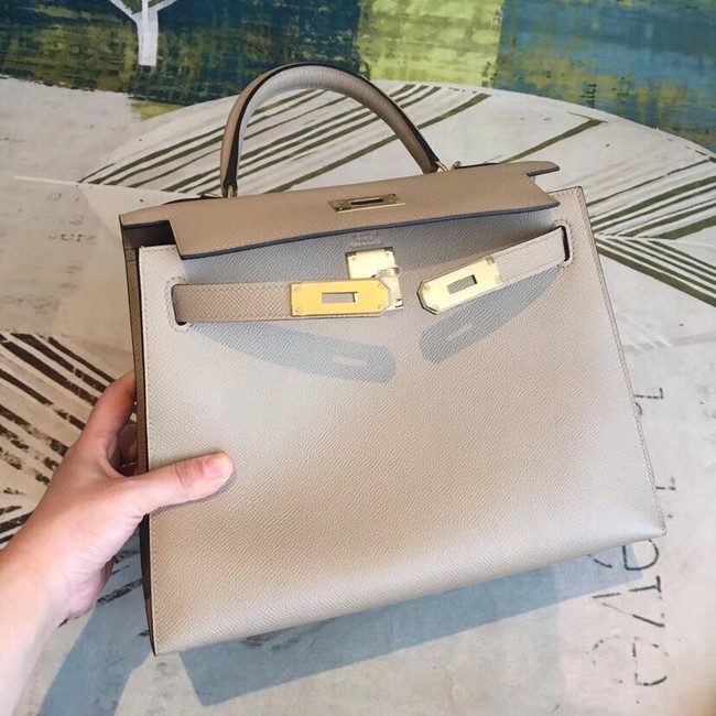 Hermes original Kelly Epsom Leather KL32 Beige