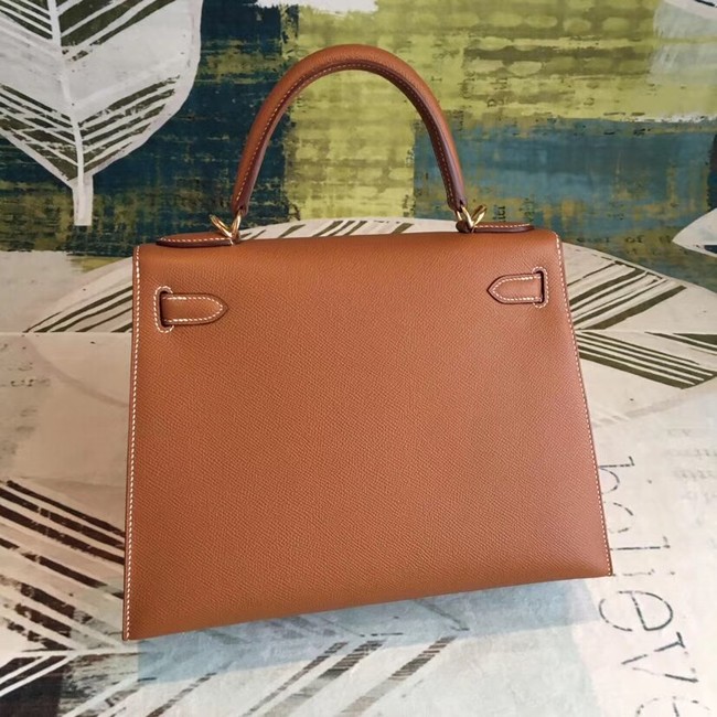 Hermes original Kelly Epsom Leather KL32 brown