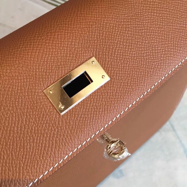 Hermes original Kelly Epsom Leather KL32 brown