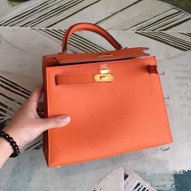 Hermes original Kelly Epsom Leather KL32 orange