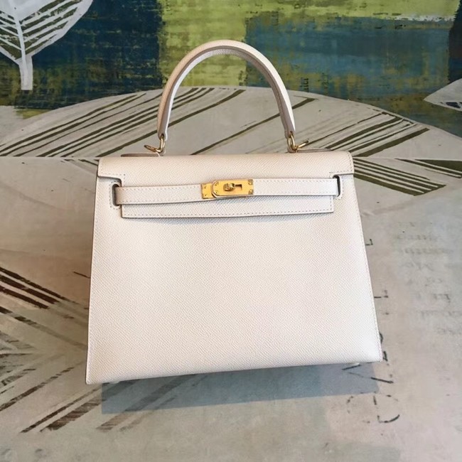 Hermes original Kelly Epsom Leather KL32 white