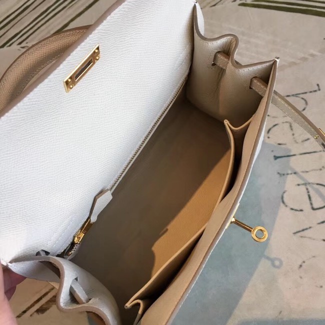 Hermes original Kelly Epsom Leather KL32 white