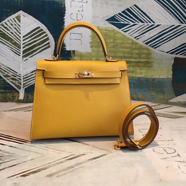 Hermes original Kelly Epsom Leather KL32 yellow