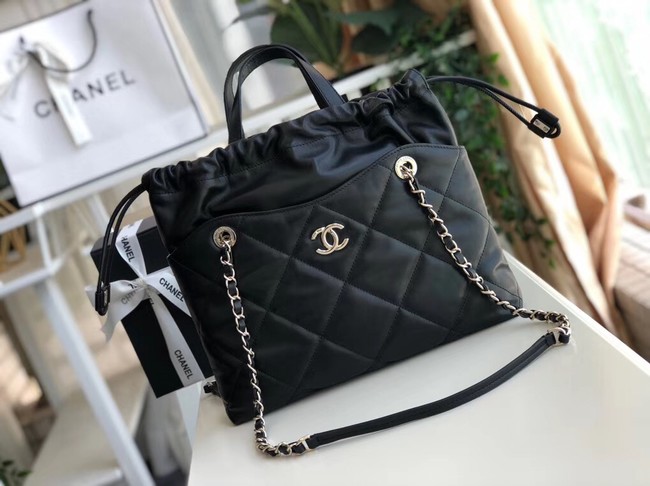 Chanel Classic Sheepskin Leather Shopping bag AS0985 black