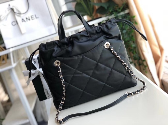 Chanel Classic Sheepskin Leather Shopping bag AS0985 black