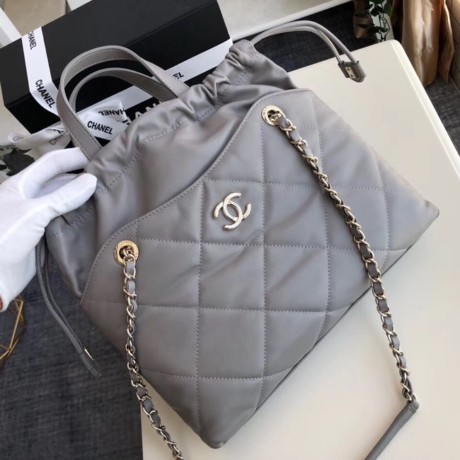 Chanel Classic Sheepskin Leather Shopping bag AS0985 grey