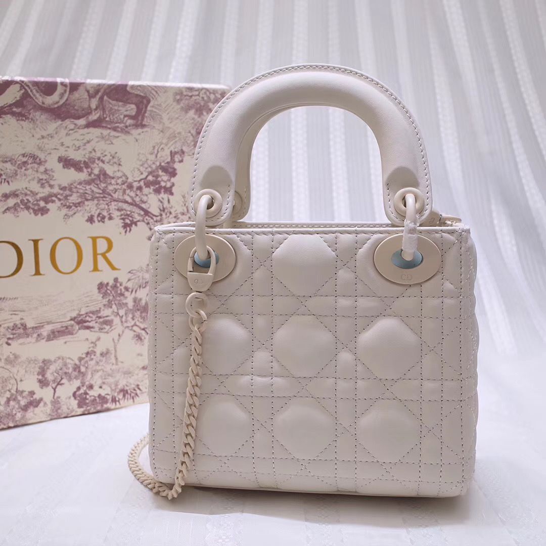 Dior MINI LADY DIOR CALFSKIN BAG M0505 White