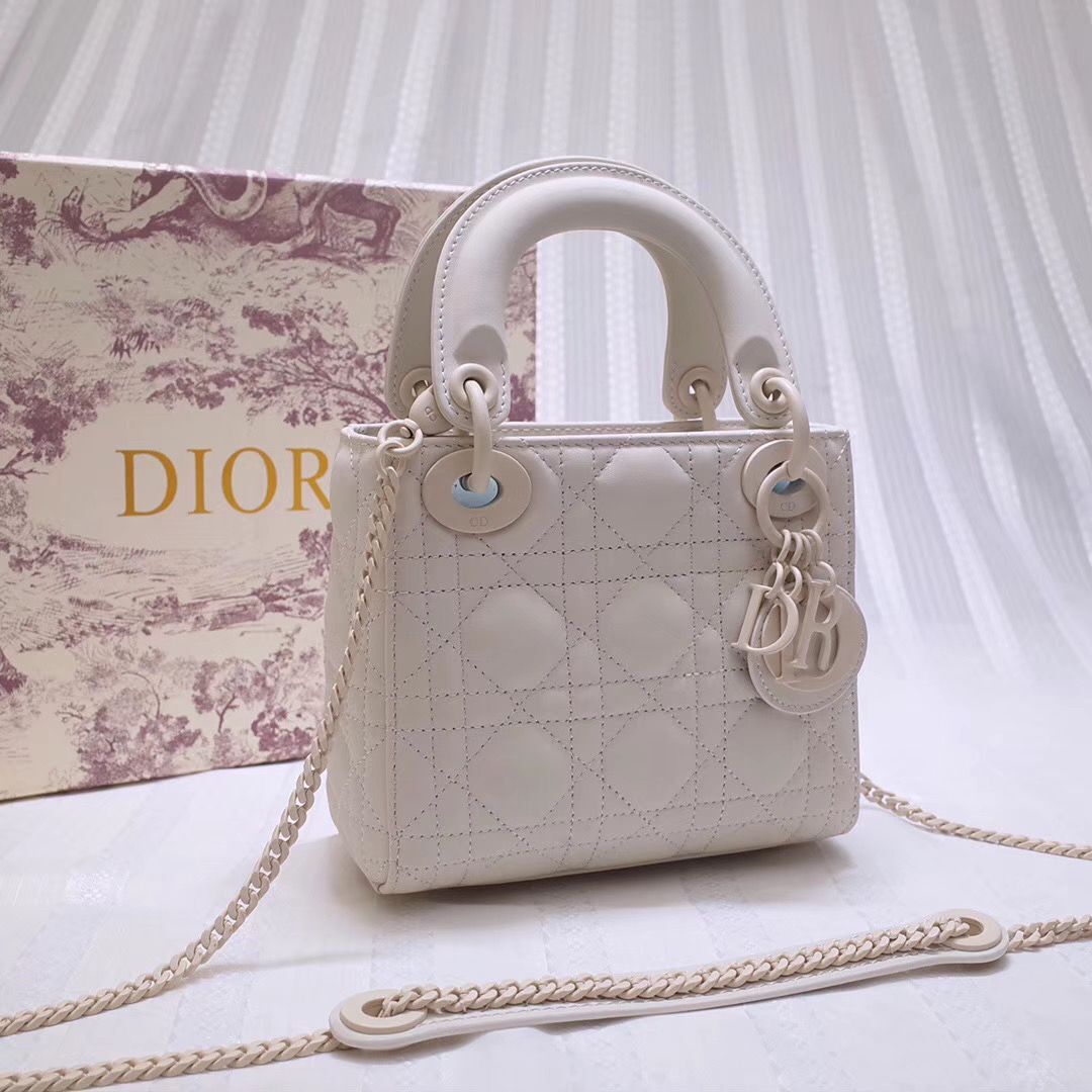 Dior MINI LADY DIOR CALFSKIN BAG M0505 White