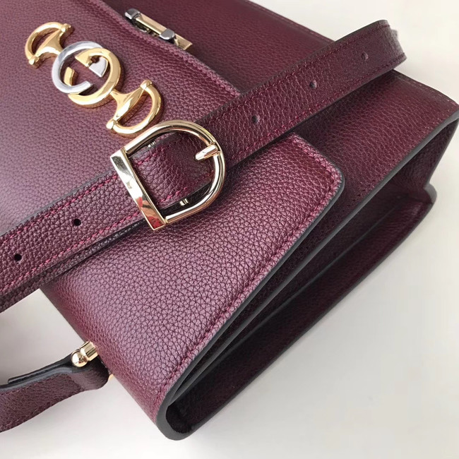 Gucci GG Leather Shoulder Bag A576388 Purplish