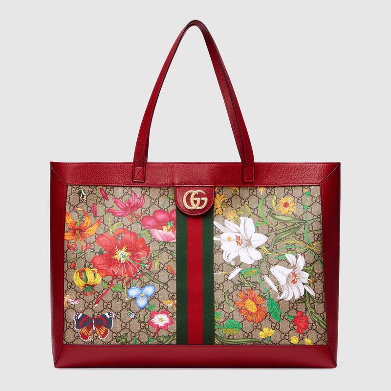 Gucci Ophidia series GG flower medium shopping bag 547947 red