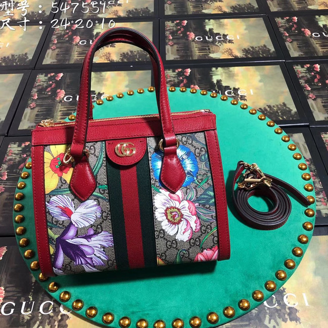 Gucci Ophidia small GG tote bag 547551 red