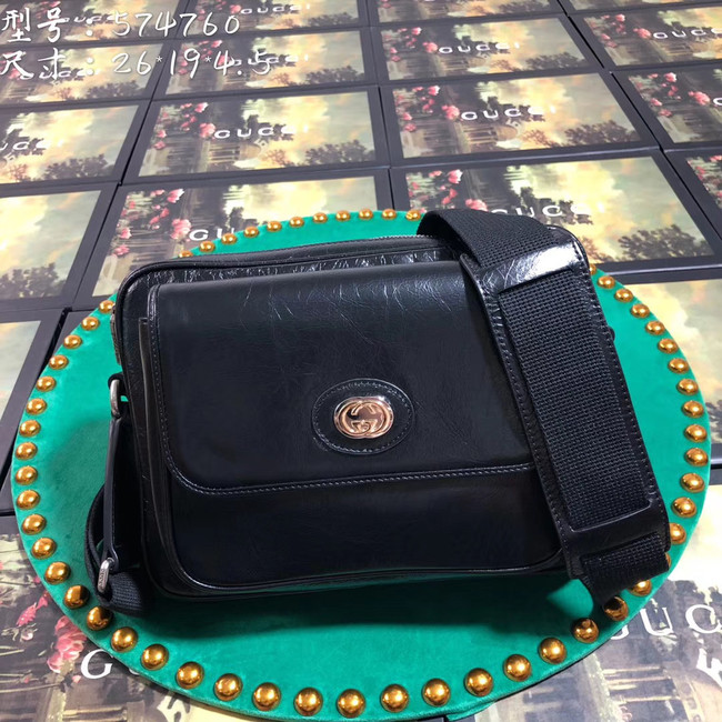 Gucci GG Original Leather Messenger Bag 574760 black