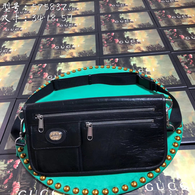 Gucci GG Original Leather Messenger Bag 575837 black