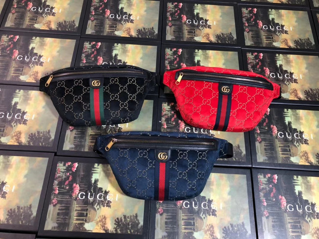 Gucci GG velvet waistpack 574968 red blue black