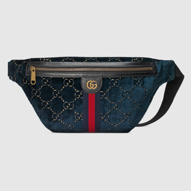 Gucci GG velvet waistpack 574968 red blue black