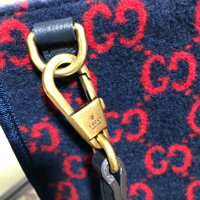 Gucci GG wool shopping bag 598169 Blue and red