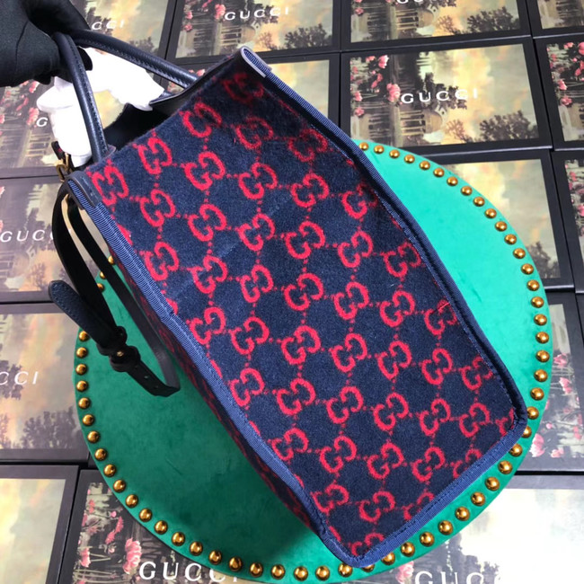 Gucci GG wool shopping bag 598169 Blue and red