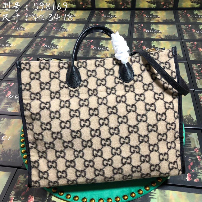 Gucci GG wool shopping bag 598169 white