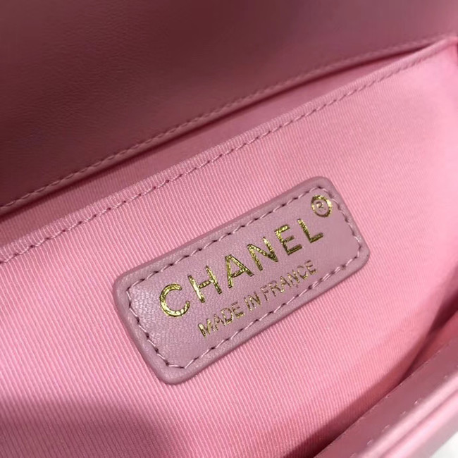 Chanel Leboy Original leather Shoulder Bag H67086 pink & gold -Tone Metal