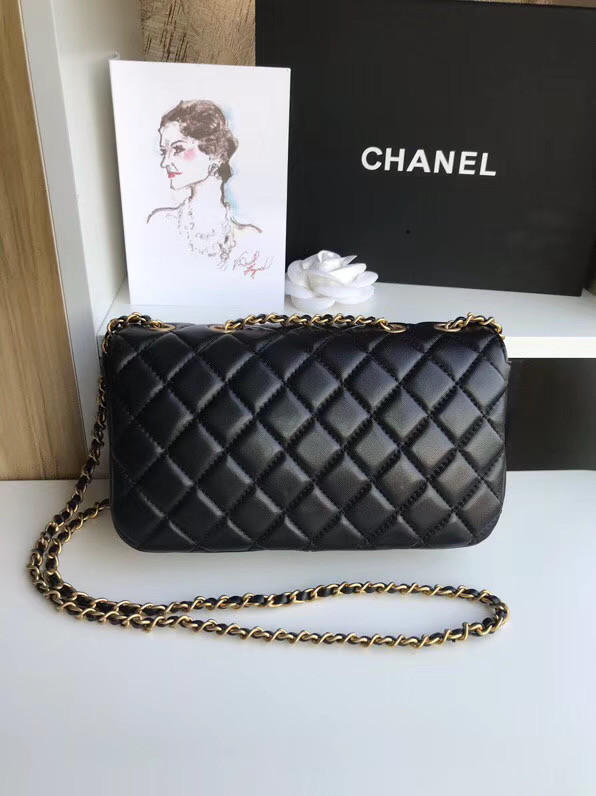 Chanel flap bag Lambskin & Gold-Tone Metal 57275 black