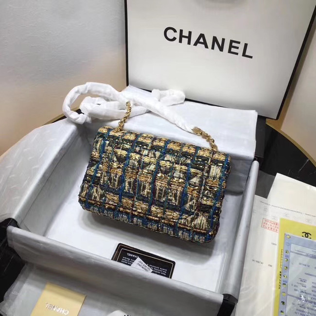 CHANEL Tweed Calfskin -Tone & Gold-Tone Metal AS1116 gold