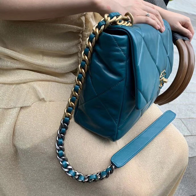 Chanel 19 flap bag AS1161 blue