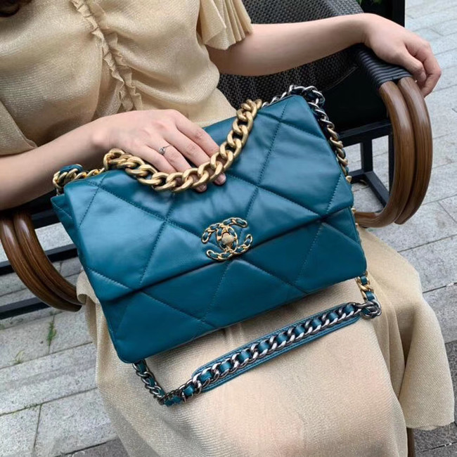 Chanel 19 flap bag AS1161 blue