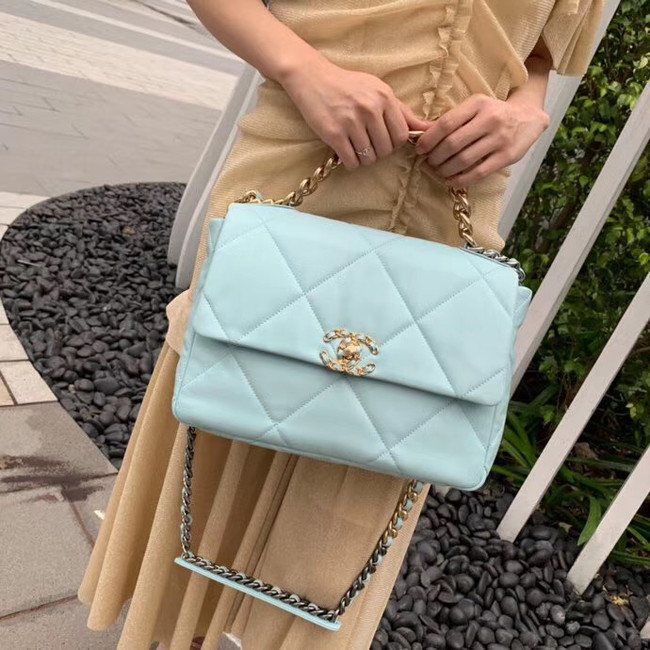 Chanel 19 flap bag AS1161 light blue