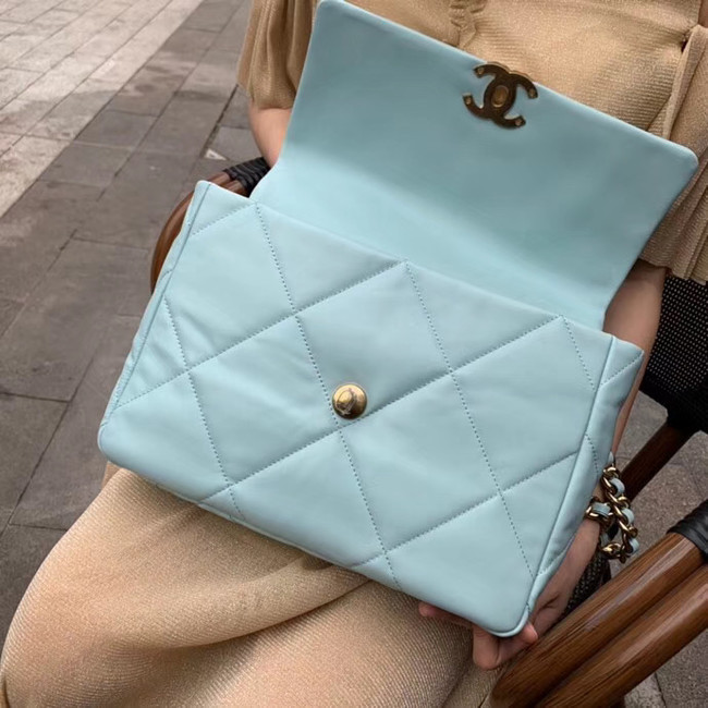 Chanel 19 flap bag AS1161 light blue