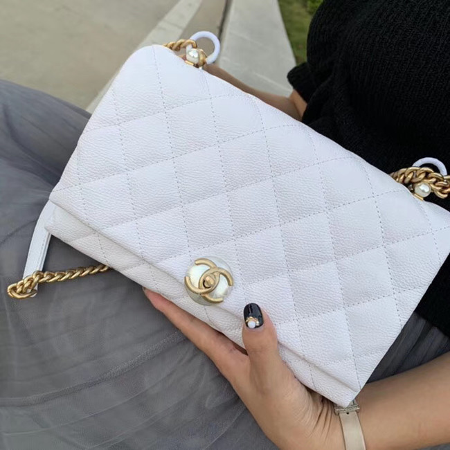 Chanel flap bag AS1170 white