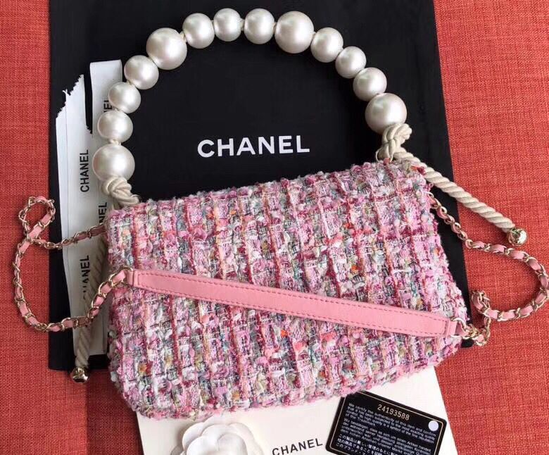 Chanel Original Pearl Shoulder Strap Bag A1112 Pink