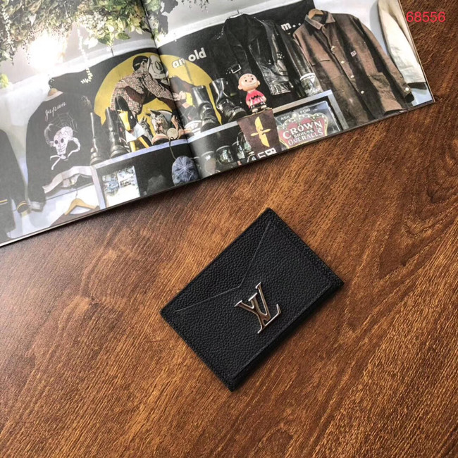 Louis vuitton original LOCKME CARD HOLDER M68555 black