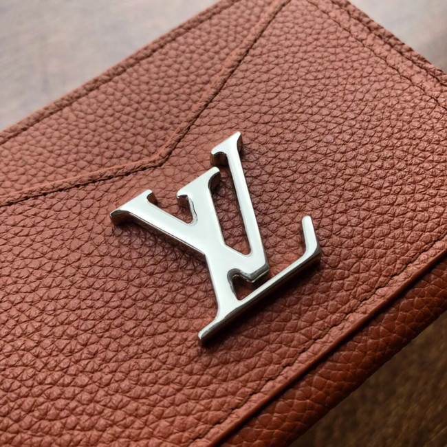 Louis vuitton original LOCKME CARD HOLDER M68555 brown